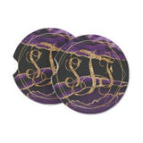 Beautiful Custom Designed Personalized Purple Agate Gold Glitter Inspired Car Coasters-Sold Individually