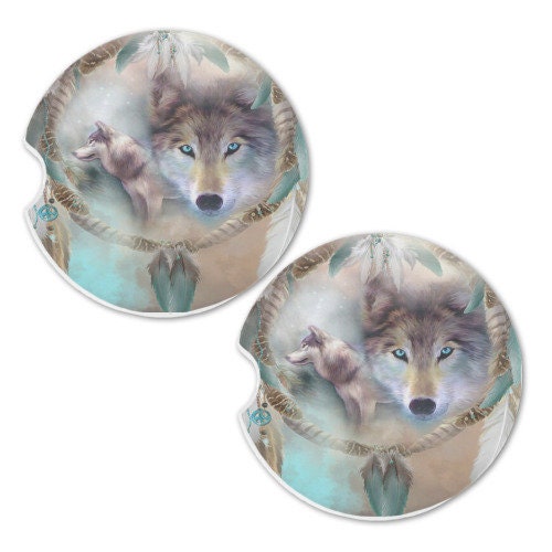 Wolf Inspired Car Coasters-Sold Individually