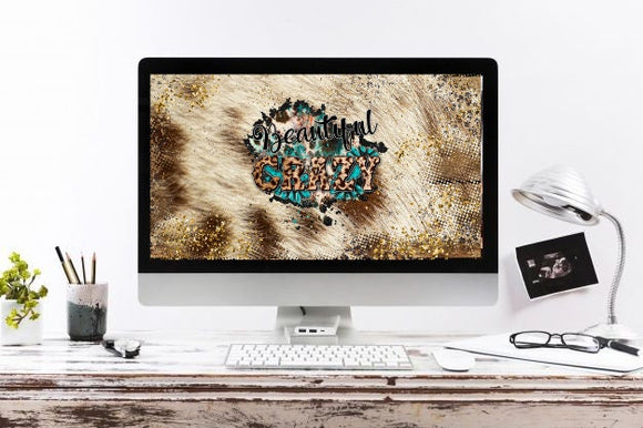 Leopard/Cow print with quote 