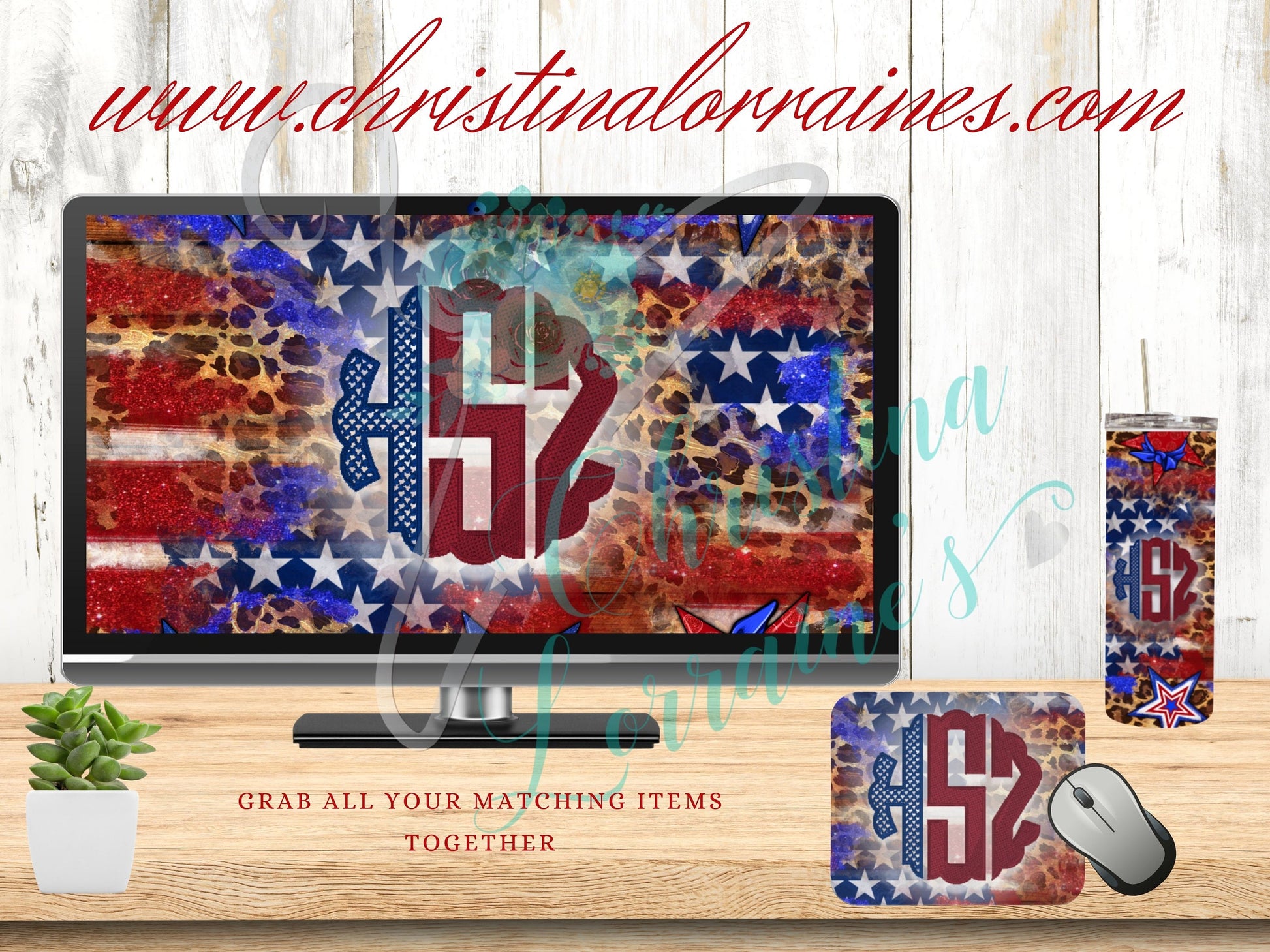 Distressed Flag/USA/American Personalized Monogram mousepad-Round or Rectangle