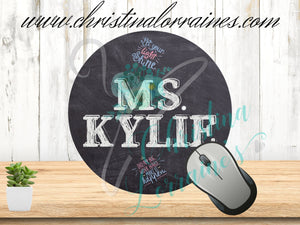Back to School Blackboard/Chalk Board Personalized mousepad-Round or Rectangle