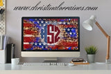 Distressed Flag/USA/American Personalized Faux Embroidered Monogram wallpaper