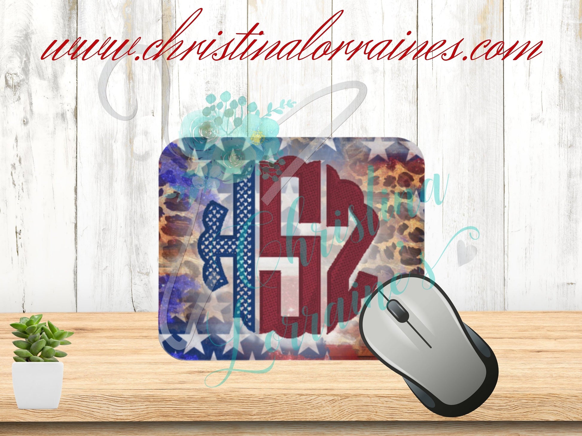 Distressed Flag/USA/American Personalized Monogram mousepad-Round or Rectangle