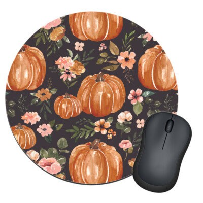 Floral Pumpkins Round/Rectangle Mousepad