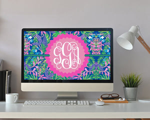 Preppy Lioness Computer Wallpaper