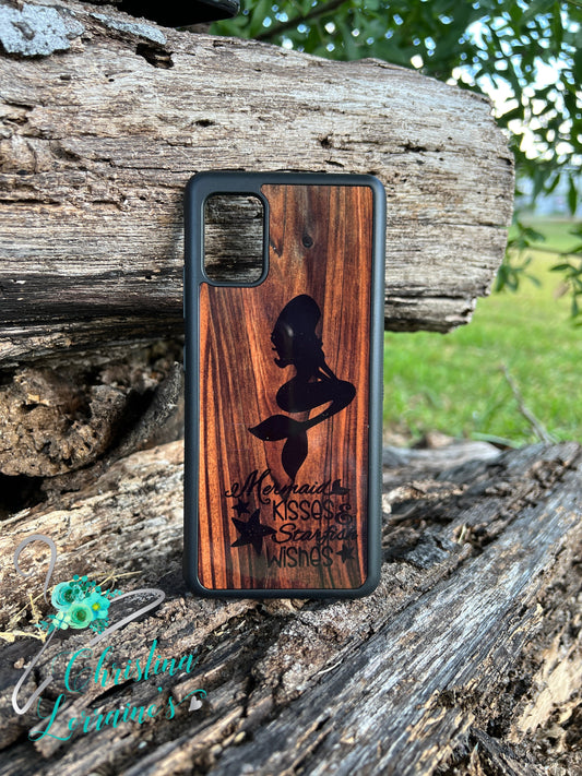 Mermaid Kisses/Woodgrain/phone Case/ Cover