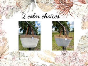 PERSONALIZED Beautiful Rope/Leather Handle/Tote/Beach Bag