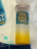 Raised On Country And Sunshine Design Glass Tumbler