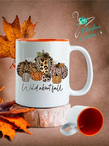 Wild About Fall/Pumpkin Design Coffee Mug/Tumbler