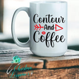 Contour and Coffee Word Art Design Coffee Mug