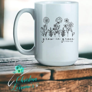 Grow In Grace/Word Art Design Coffee Mug