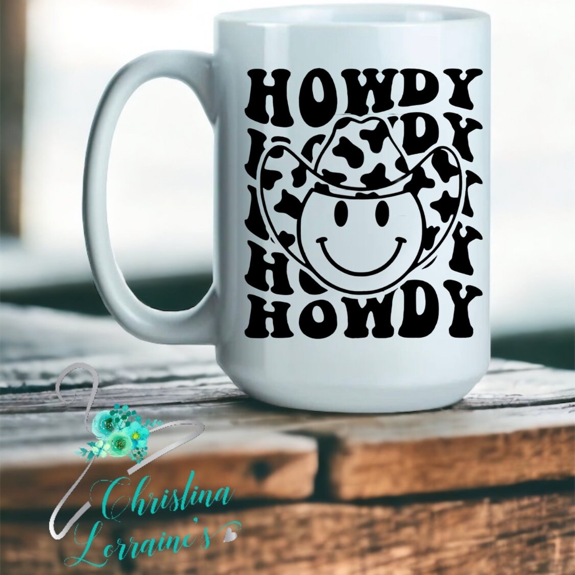 Howdy/Smiley Design/Word Art Design Coffee Mug