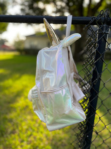 Iridescent Unicorn Embroidered Personalization Book bags /backpacks
