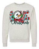 Love Christmas/Snowman Design Oatmeal Colored Crewneck Sweatshirt