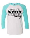 Santa Baby Design Tahiti Blue Raglan Shirt