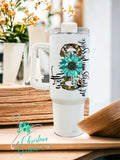 With God All Things/Sunflower/Word Art Design 40 oz Tumbler