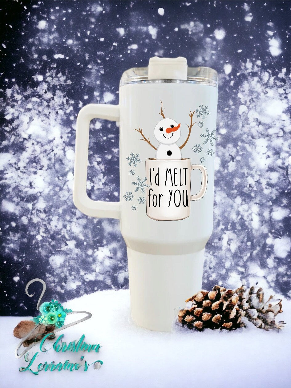 I'd Melt For You/Mug/Snowman Design 40 oz Tumbler