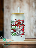 Sweet But Twisted/Word Art/ Christmas Design 16 oz glass tumbler/can/mug-2 Styles
