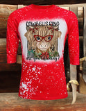 Cowbells Ring/Christmas Design Red Raglan Shirt