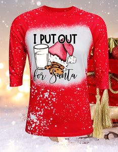 I put out for Santa/Christmas Design Red Raglan Shirt