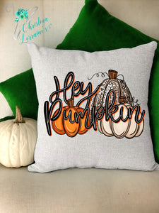 Hey Pumpkin Design Pillow Cover