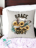 Grace and Grit/Sunflowers and Hat Design Pillow Cover