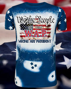 We The People/Star Design/Faux Bleach Shirt