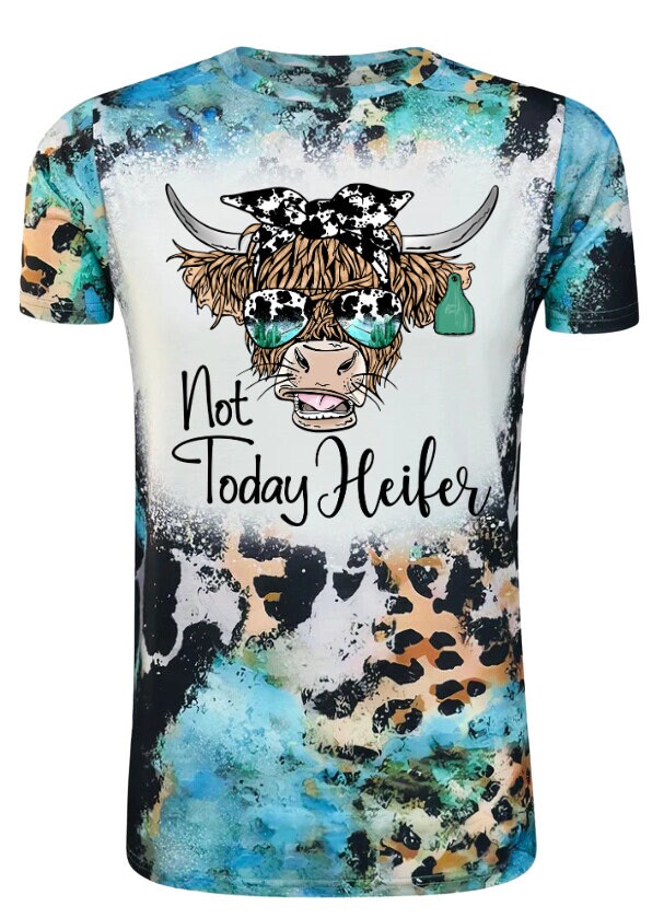 Not Today Heifer Design/ Bleach Shirt/Women's Top