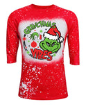 He's The Mean One/Spoiling Christmas Vibes Design Red Raglan Shirt