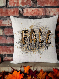 Fall Vibes/Leopard Design Pillow Cover