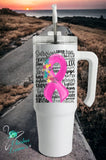 Personalized Breast Cancer Awareness Ribbon/Word Art Design 40 oz Tumbler