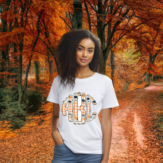 Personalized Fall Design Monogram T-Shirt