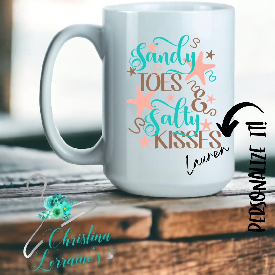 Sandy Toes & Salty Kisses/Wine Tumbler