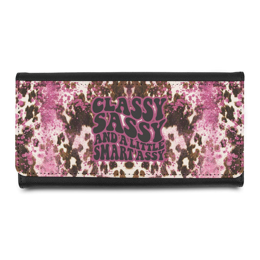 Western Pink Cow Print Design/Classy, Sassy Quote Wallet