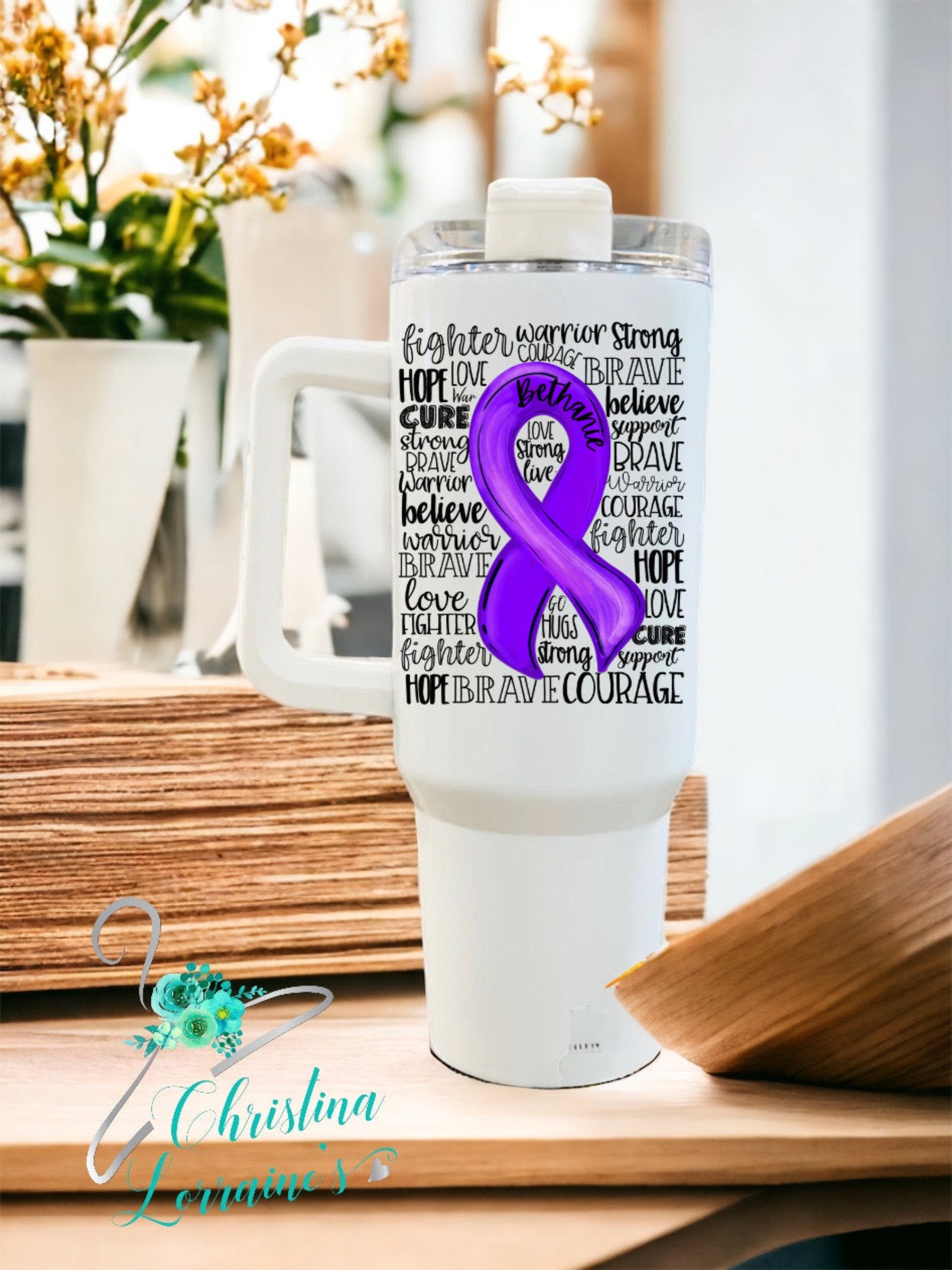 Pancreatic Cancer Awareness Teal Ribbon Tumbler