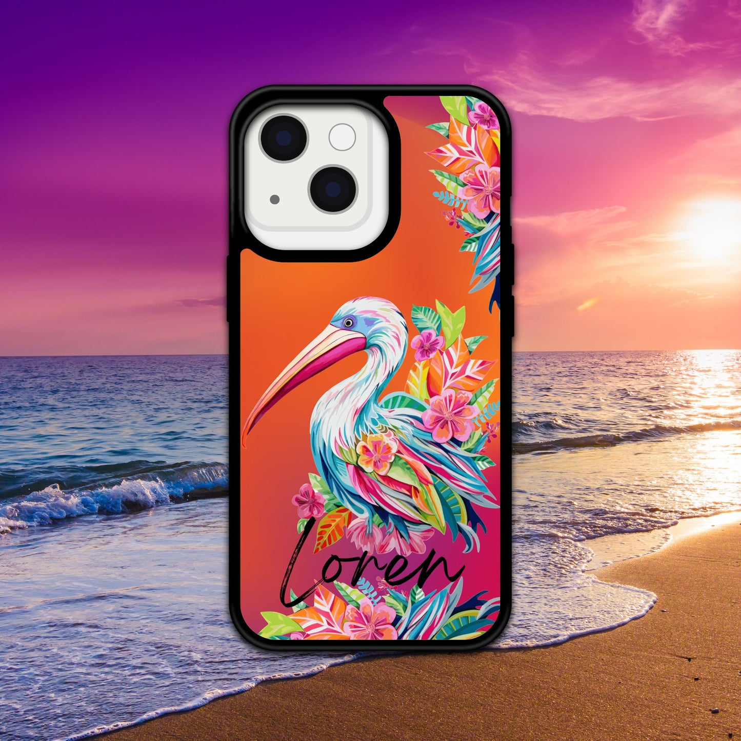 Pelican Design phone Case/ Cover/Personalize it! Cell Phone Cases Black Edge Cover /Compatible with iPhone 13,14 and 15 pro max