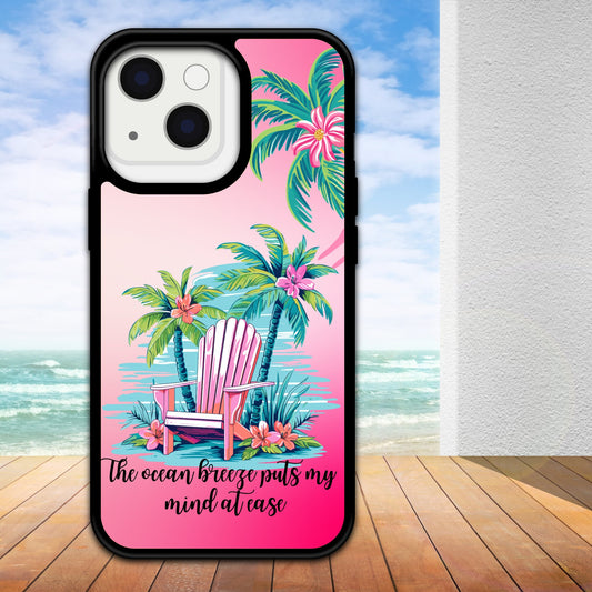 Adirondack Beach Chair Design phone Case/ Cover/ " The Ocean Breeze Puts My Mind At Ease"/Compatible with iPhones & Samsung