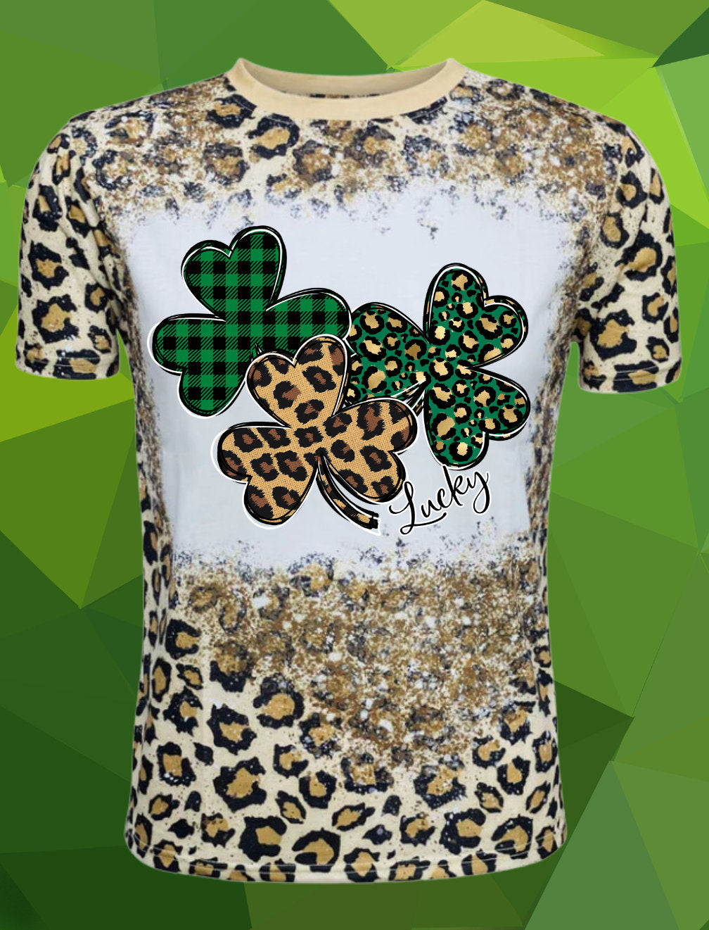 Lucky Leopard Clovers Design/St. Patrick's Day/Cheetah/Leopard Shirt