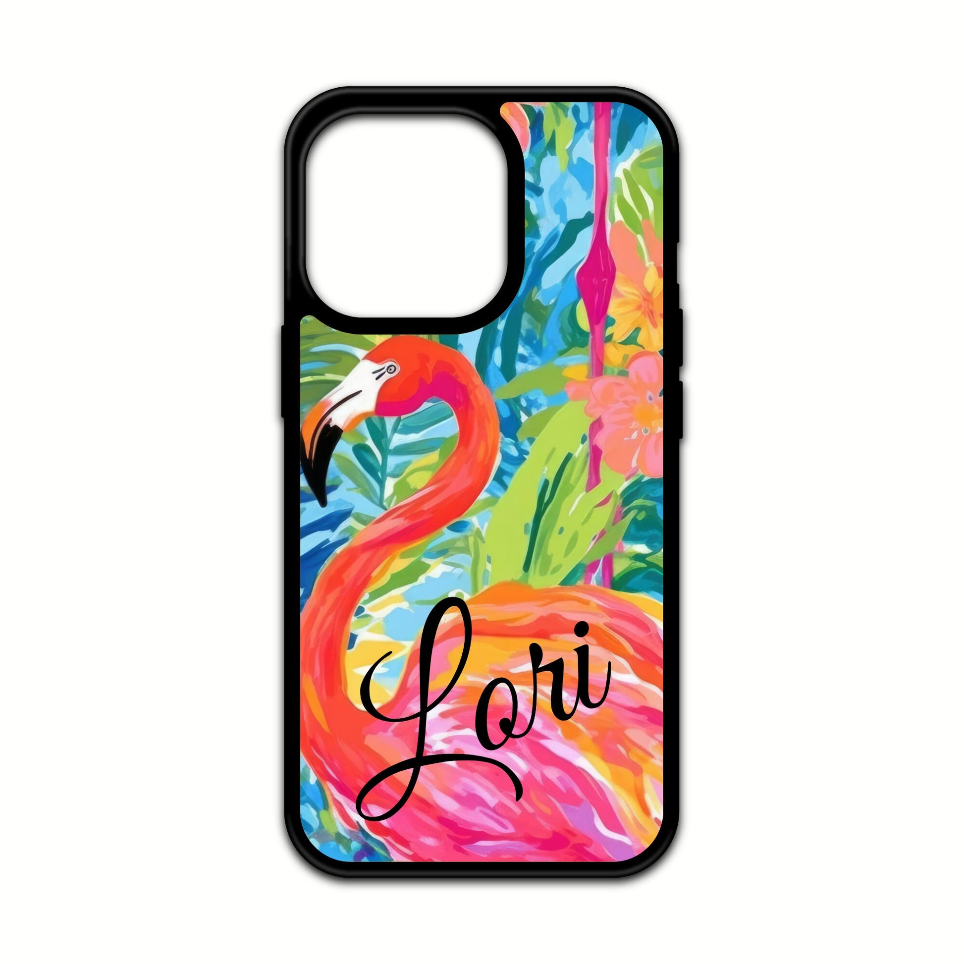 Flamingo Design phone Case/ Cover/Personalize it! Cell Phone Cases Black Edge Cover /Compatible with iPhone 13,14 and 15 pro max