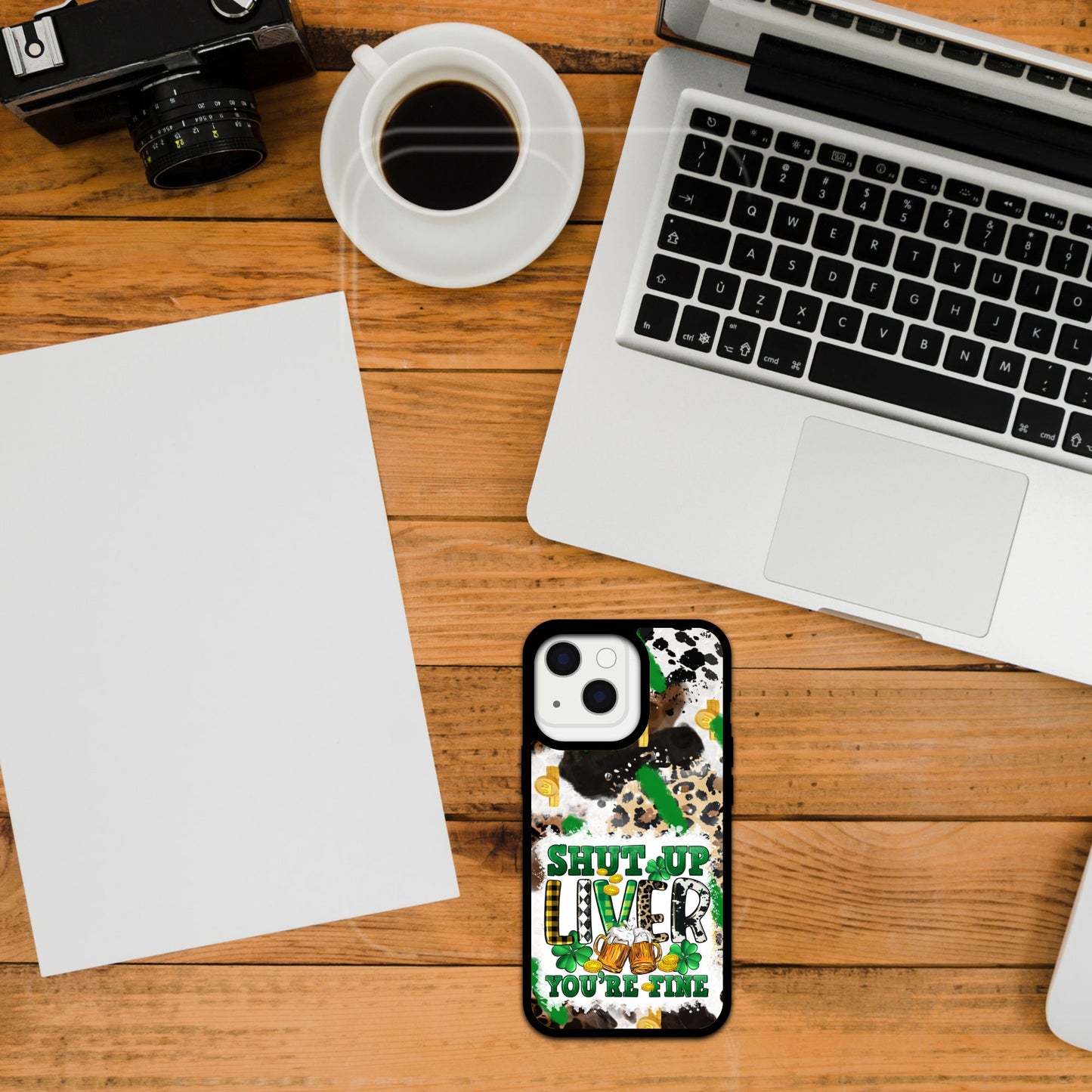 SHUT UP LIVER/St. Patrick's Design Phone Case/ Cover/ Cell Phone Cases Black Edge Cover /Compatible with Iphone and Samsung