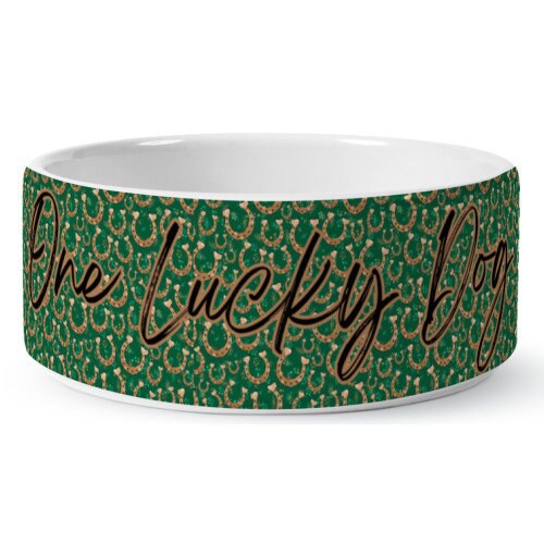 One Lucky Dog/St. Patrick's Day Design/Personalize It!/ Pet Bowl/Dog Bowl/Cat Bowl